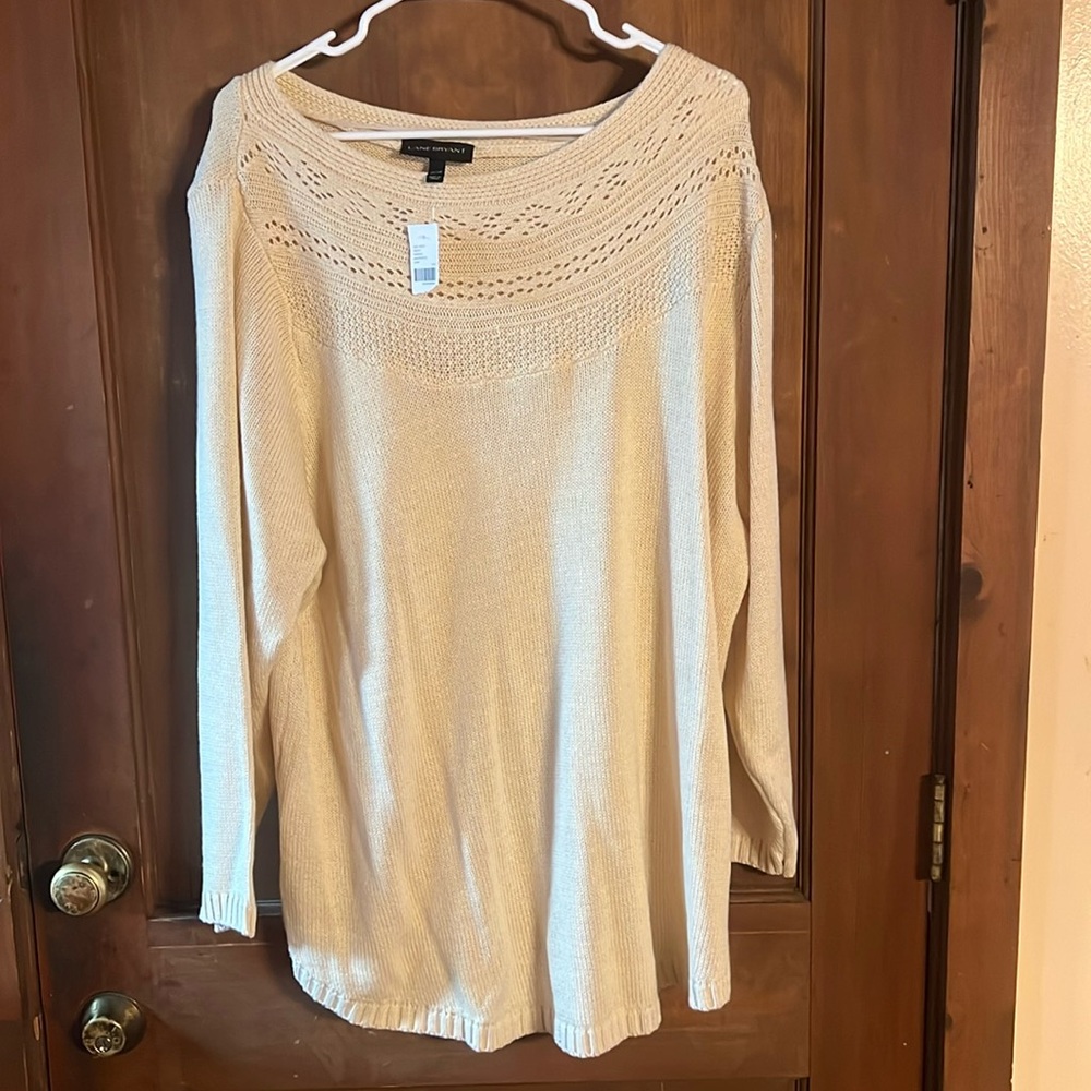 22/24 LANE BRYANT CREAM SWEATER NWT